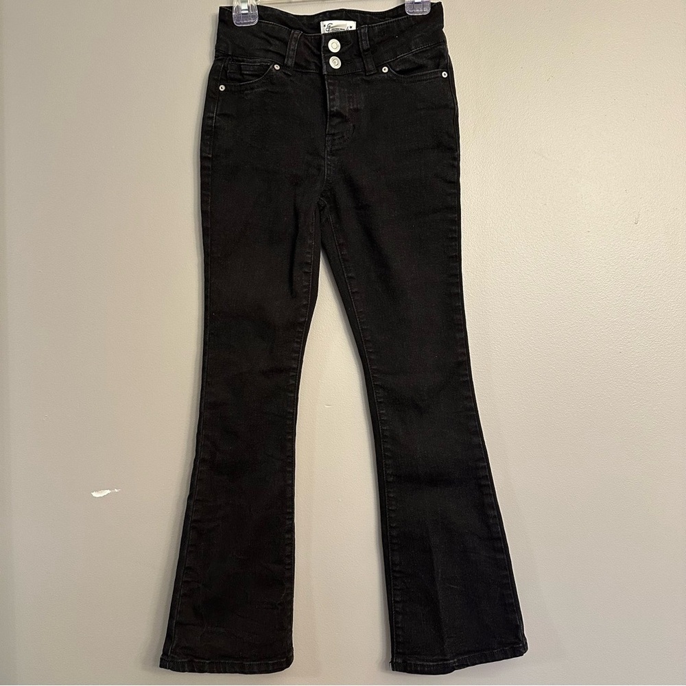 Revery Kids Girls Black Rinse Flare Leg Jeans Size 10